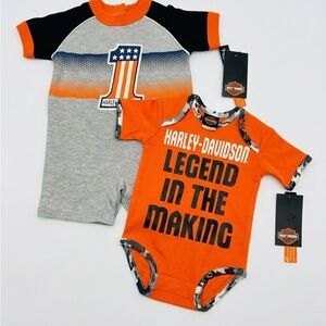 NWT Harley-Davidson Baby Boy Set 3-6M Romper & Onesie